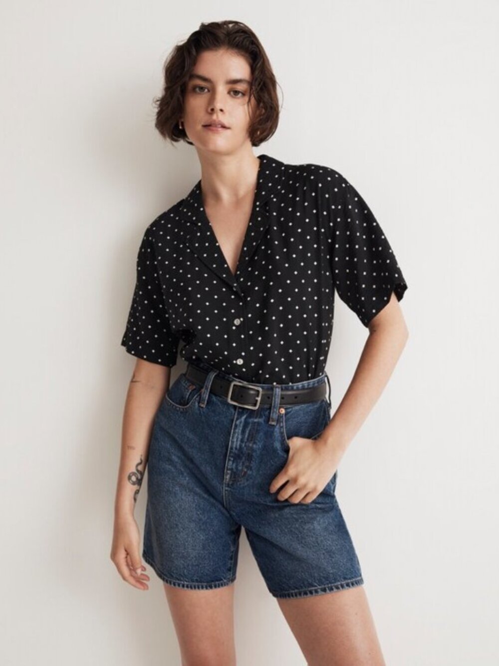 Madewell Resort Shirt in Textured Dots